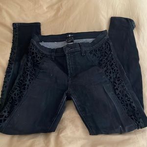 7 For All Mankind vegan leather detailed jeans